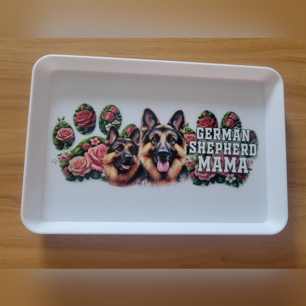 🌹Buy 1 Get 1 Free🌹Hand Crafted German Shepherd Floral Tray